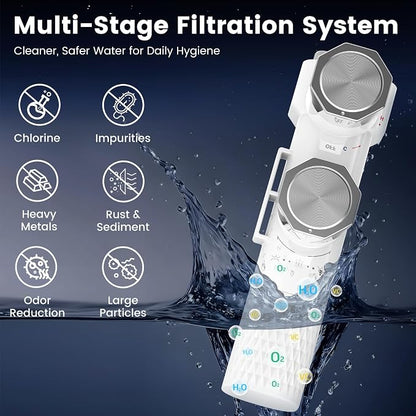 FEELSO Bidet Attachment for Toilet with Filter, Hot & Cold Toilet Bidet | Ultra-Slim & Non-Electric Bidet Sprayer, Self-Cleaning Dual Nozzle (Frontal/Rear Wash), Adjustable Water Pressure