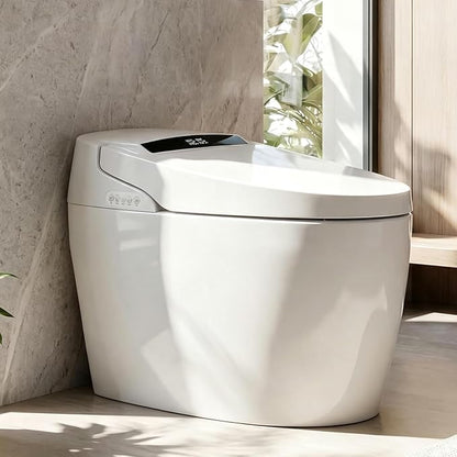 TOTTE Smart Toilet with Bidet Built-in, Auto Open/Close Lid, One Piece Elongated Toilet with Instant Warm Water & Warm Air Dryer, Self-Cleaning Technology, Night Light, Tankless Toilet, ECO Mode