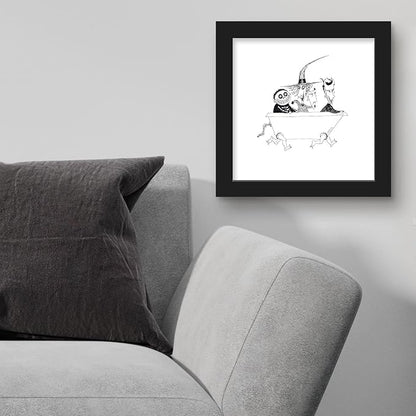 Trends International Gallery Pops Disney Tim Burton's The Nightmare Before Christmas - Bathtub Wall Art Wall Poster, 12" x 12", Black Framed Version