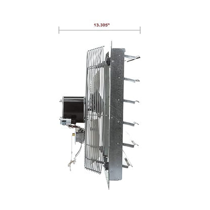 TPI Corporation CE24-DS Direct Drive Exhaust Fan, Shutter Mounted, Single Phase, 24" Diameter, 120 Volt