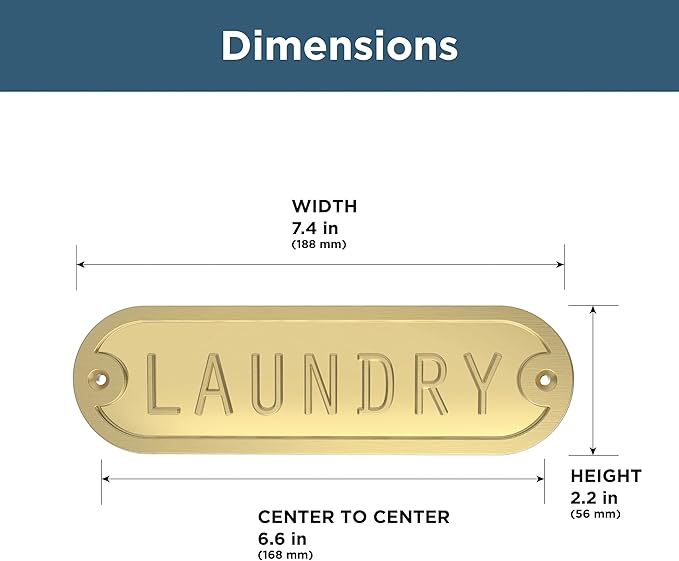 Franklin Brass Derby Laundry Door Sign Metal Interior Door Plaque in Brushed Gold HHIDPL-BRG-U