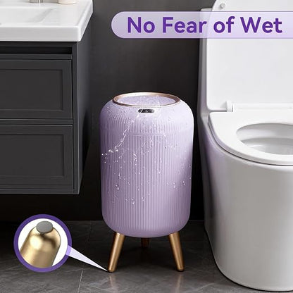 Procade Automatic Trash Can Bathroom,Auto Small Purple Garbage Can with Lid | 3 Gallon Touchless Motion Sensor Trash can with Legs,Smart Gold Purple Waste Basket for Bedroom,Kitchen,Dorm,rv,Office