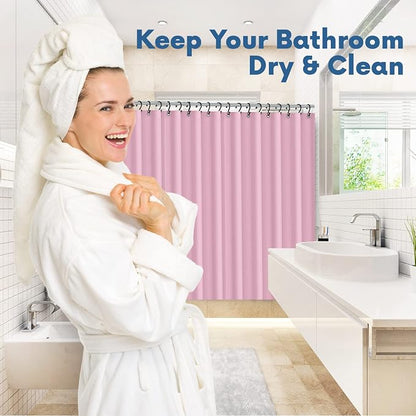 No Smell Shower Curtain Liner 72x72 Pink - PEVA Plastic Shower Curtain for Bathroom, PVC-Free Waterproof Pink Shower Liner with Metal Grommets and Magnet-Weighted Bottom Hem - Washable Liner