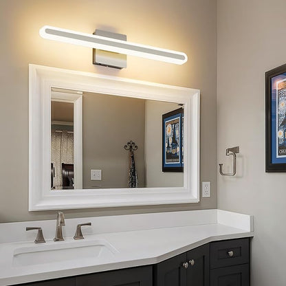 Brushed Nickel Vanity Lights for Bathroom, 5CCT Dimmable Vanity Light Bar | Above Mirror Makeup Mirror Light, Modern Bathroom Lighting Fixtures 23.6 inch 20W