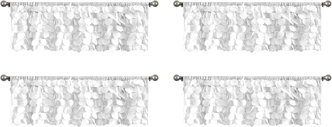 Lush Decor Lush Décor, White Gigi Valance Textured Window Kitchen Curtain (Single), 70" W x 14" L (Pack of 4)