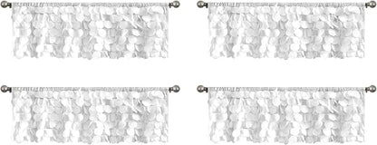 Lush Decor Lush Décor, White Gigi Valance Textured Window Kitchen Curtain (Single), 70" W x 14" L (Pack of 4)