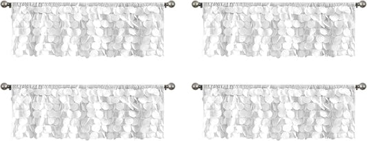 Lush Decor Lush Décor, White Gigi Valance Textured Window Kitchen Curtain (Single), 70" W x 14" L (Pack of 4)