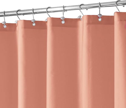 N&Y HOME Fabric Shower Curtain or Liner with Magnets, Coral | Hotel Quality, Washable, Water Repellent, Cloth Shower Curtain with Grommets for Bathroom, Standard Size