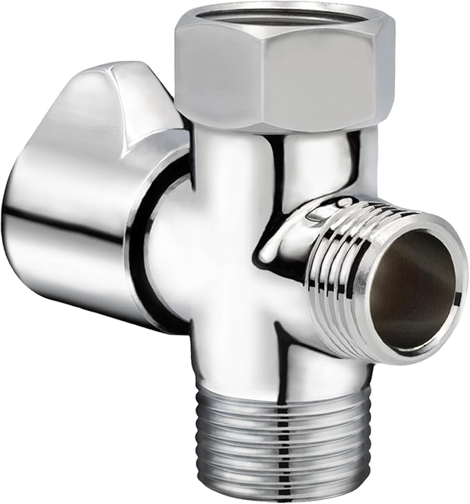 LUXE Bidet 7/8" x 7/8" x 1/2" Shut-Off Valve T-Adapter for Bidets, Compatible with NEO Series Bidet Attachments (Winged, Chrome Finish)