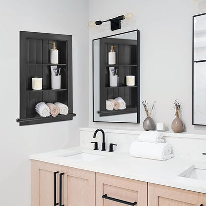 Houseables Recessed Medicine Cabinet, Recessed Wall Niche, In Wall Medicine Cabinet, Bathroom Niche, Insert for Drywall, Between Studs Shelf Replacement, Without No Mirror, Recess, Wood, 14x24 (17x27)