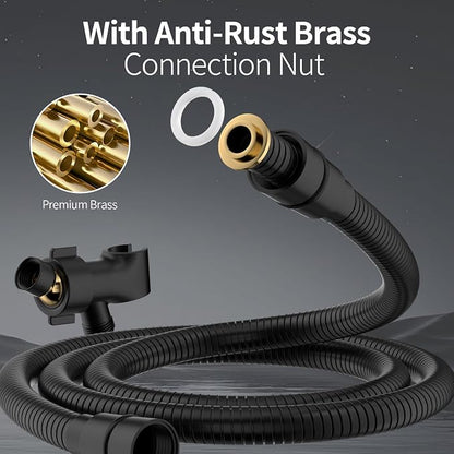 SR SUN RISE NSF Certified Filtered Shower Head with Handheld for Hard Water to Remove Chlorine High Pressure 9-Spray Setting (with Power Wash) Anti-Clog Nozzles (4 Filters, Matte Black)