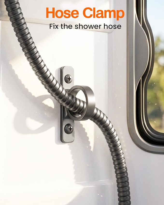 RV Shower Head with Hose, High Pressure Handheld RV Shower Head Replacement with On Off Switch,5 Modes,Power Jet, Camper Shower Head for RV,Travel Trailer,Motorhome,Boat RV Essentials,Gray