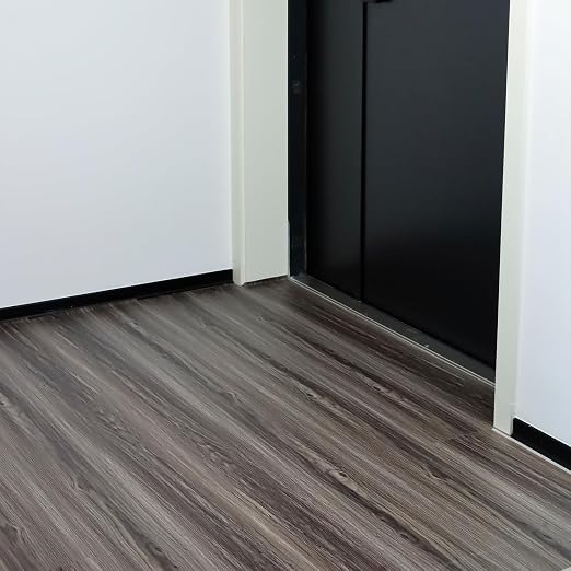 Wood Grain Peel and Stick Floor Tiles, 11.8" W × 394" L, Dark Color | Cover 32.29 Sq.ft, Soft wood‑look finish, Long rolls reduce seams, Works on many surfaces, Helps protect floors, Waterproof