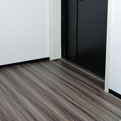 Wood Grain Peel and Stick Floor Tiles, 11.8" W × 394" L, Dark Color | Cover 32.29 Sq.ft, Soft wood‑look finish, Long rolls reduce seams, Works on many surfaces, Helps protect floors, Waterproof