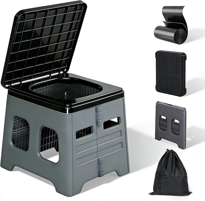 Camping Toilet for Adults - Portable Folding Toilet with Lid,Travel Portable Potty for Adults,Porta Potty Car portable potty