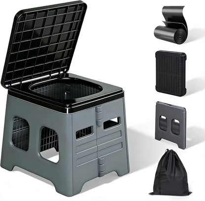 Camping Toilet for Adults - Portable Folding Toilet with Lid,Travel Portable Potty for Adults,Porta Potty Car portable potty