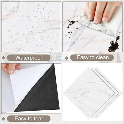 Spiareal 48 Pieces Peel and Stick Floor Tiles Vinyl Flooring 12 x 12 Inch Stick on Floor Tile Self Adhesive Waterproof DIY for Bathroom Kitchen Bedroom Living Room(Brief)