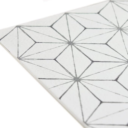 FloorPops FP2481 Kikko Peel Stick Floor Tiles, White & Off-White (Pack of 6)