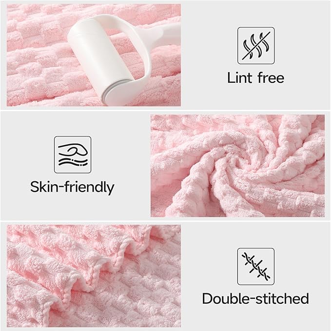 REDKISS Pink Microfiber Bath Towels Set - 35x70 Inches Oversized Bath Sheets, Extra Large Bath Towels Set for Adults, Super Soft Quick Dry Lint Free Absorbent Microfiber Shower Towels, 6 Pack