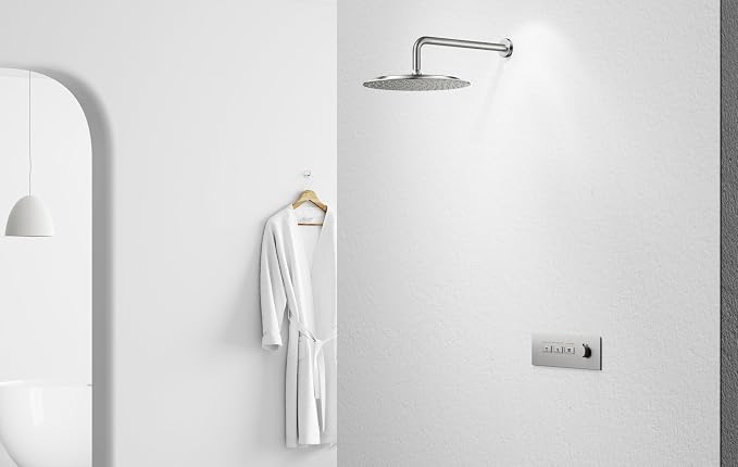 VBFF-Shower Head,rain shower head, 12 inch- Round Shower Head, 1.8 GPM Flow Rate, rainfall showerhead,VBFF13 (Brushed Nickel)