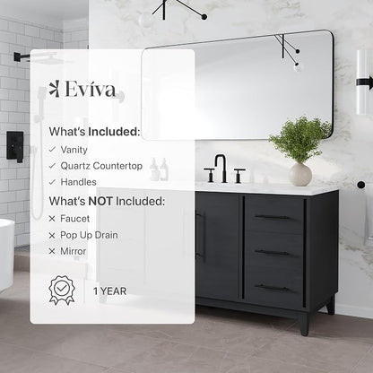 Graham 60 in. Blackwood Single Sink Bath Vanity with Arabescato Engineered Stone Top and Undermount Porcelain Sink