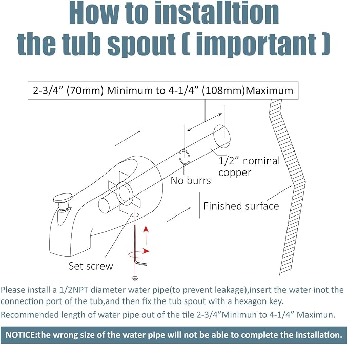 Aolemi Tub Shower Faucet Set Dual 8 Mode Head Valve Kit Polish Chrome | Valve and Trim Kit, ABS Shower Head and Handheld System, Bathroom Bath Tub Spout 6.3",SUS304,Single Handle
