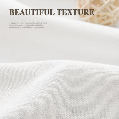 Farmhouse Shower Curtain Ruffle Linen White 72" W x 96" L | Farmhouse Boho, Bottom Ruffle, Cotton Fabric, Rustic, Country, Natural Look, Washable, Shower Curtain for Bathroom Bathtub