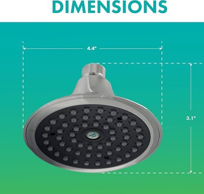 Niagara Conservation 1.5 GPM Sava Fixed-Mount Wide Spray Showerhead with 360 Degree Ball Joint Swivel, Adjustable Angle, Chrome Finish