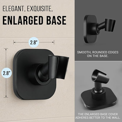 G-Promise Metal Handheld Shower Head Holder, No-Drill Install (Matte Black) | Adhesive or Drilled Installation, Wide Adjustment Range Fits All Family Heights, Firmly Secure Showerhead, Easy to Install