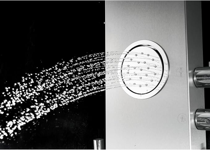 Blue Ocean 63" Stainless Steel SPS8863 Thermostatic Shower Panel Tower System vwith Rainfall Shower Head, Body Nozzles, and Handheld Shower Head, Shower Column