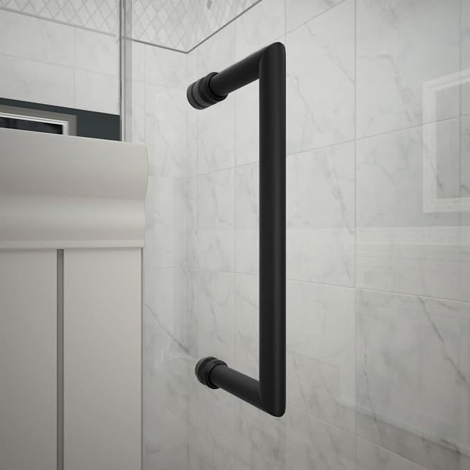 DreamLine Unidoor 33-34 in. W x 72 in. H Frameless Hinged Shower Door in Satin Black, SHDR-20337210-09