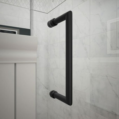 DreamLine Unidoor 33-34 in. W x 72 in. H Frameless Hinged Shower Door in Satin Black, SHDR-20337210-09
