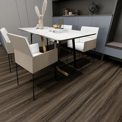 Wood Grain Peel and Stick Floor Tiles, 11.8" W × 394" L, Dark Color | Cover 32.29 Sq.ft, Soft wood‑look finish, Long rolls reduce seams, Works on many surfaces, Helps protect floors, Waterproof