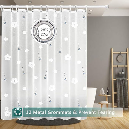 Shower Curtain Liner, 100% Waterproof Peva Shower Curtains with 3 Duty Heavy Bottom Magnets and 12 Rust Proof Grommets, 72x72 Weighted Shower Liner for Shower Stall, Bathtubs
