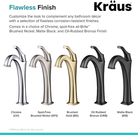 Kraus KVF-1200SFS Arlo Bathroom Faucet, Spot Free Stainless Steel