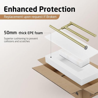 KES Gold Hand Towel Holder Stand, Marble Base, Countertop Swivel Towel Rack | Fits 2 Towels, Kithcen, Bathroom, Free Standing Design, 18/8 Stainless Steel Brushed Gold, BTH233-BZ