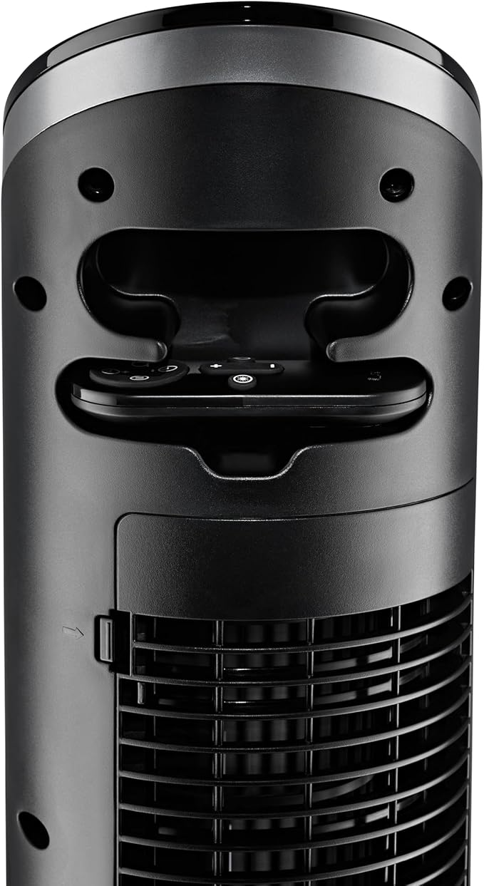 Lasko Apex Tower Fans Oscillating Quiet 42" - 29 ft/s Airflow, 28 dB, 90° Oscillation, 12H Timer, Air Filter for Hair & Dust, Remote, Black, Floor Fans for Home Bedroom, RST200