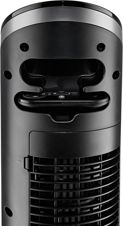 Lasko Apex Tower Fans Oscillating Quiet 42" - 29 ft/s Airflow, 28 dB, 90° Oscillation, 12H Timer, Air Filter for Hair & Dust, Remote, Black, Floor Fans for Home Bedroom, RST200