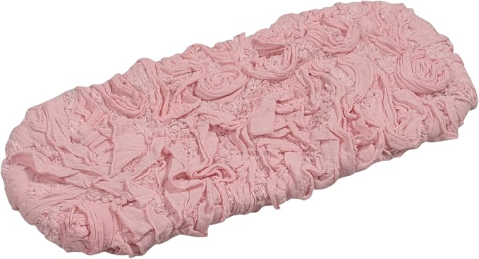 Home Weavers Bell Flower Toilet Tank Lid Cover – 10"x22", 100% Cotton, Tufted, Soft & Absorbent, Non-Slip, Machine Washable Bathroom Décor, Pink