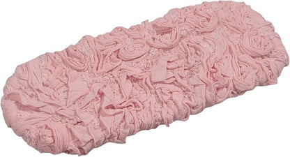 Home Weavers Bell Flower Toilet Tank Lid Cover – 10"x22", 100% Cotton, Tufted, Soft & Absorbent, Non-Slip, Machine Washable Bathroom Décor, Pink
