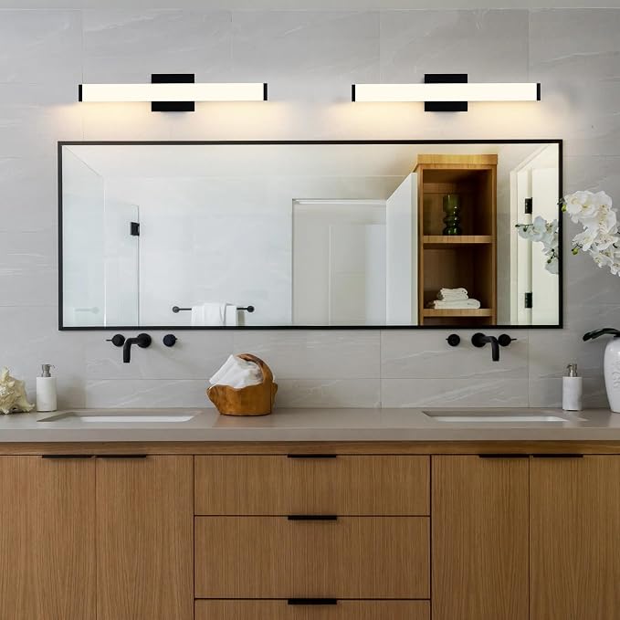 22IN Black Bathroom Vanity Light 19W 5CCT 3 Brightness Modes ETL Listed