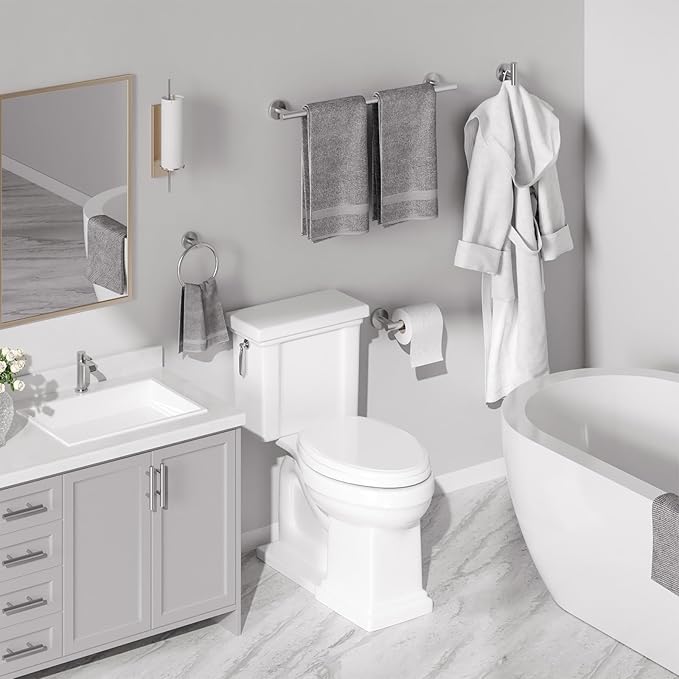 4PCS Brushed Nickel Bathroom Accessories Set, 24-Inch Towel Bar Set | Durable SUS304 Stainless Steel Bathroom Hardware Set, Towel Racks for Bathroom Wall Mounted, Modern Home Decor