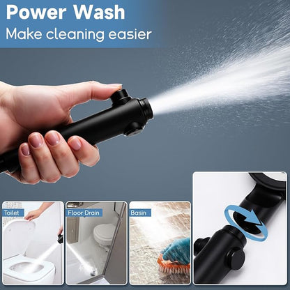 5+1 Mode High Pressure Replacement Black RV Shower Head with Hose | On/Off Switch, Water Saving Motorhome Shower Head for RV/Campervan, Caravan
