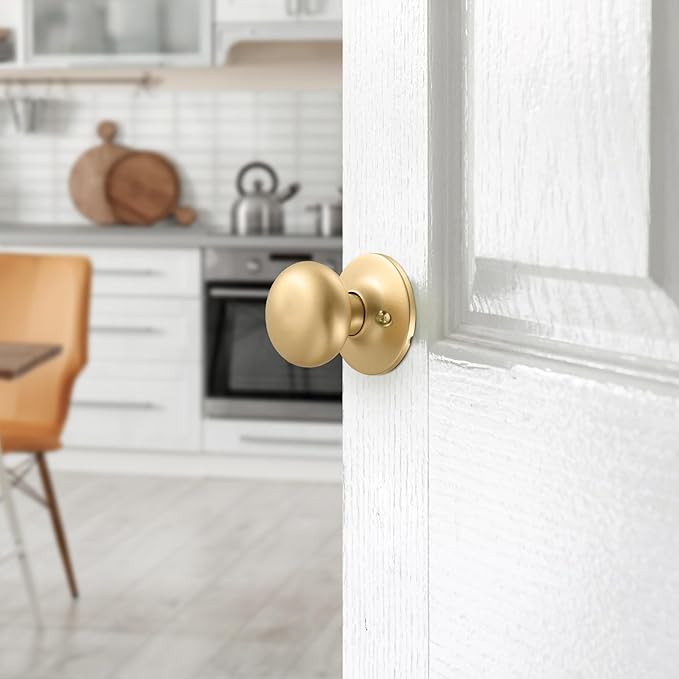 Design House 726950 Cambridge Dummy Door Knob Satin Gold