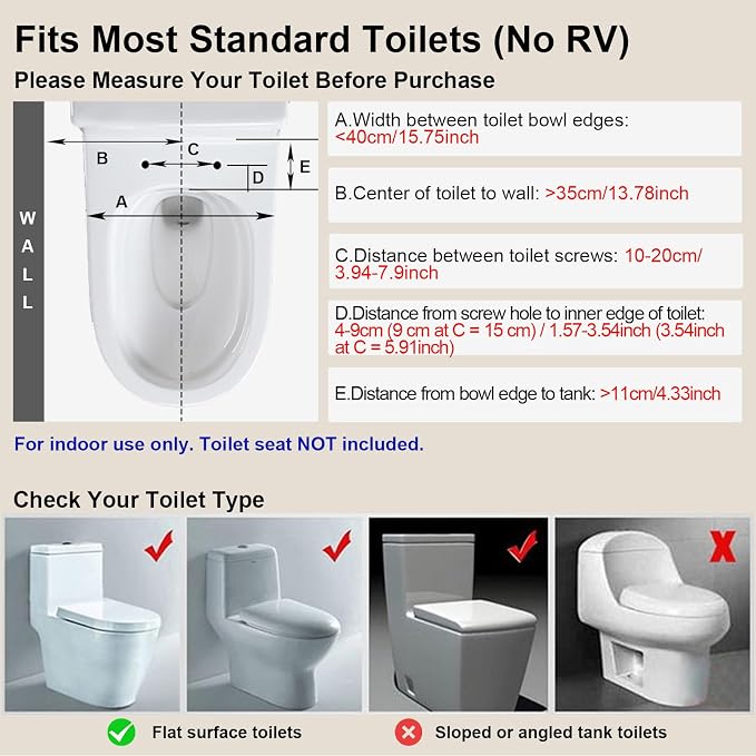 Bidet Attachment for Toilet, Non-Electric, Dual Nozzle, Self-Cleaning | Rear & Feminine Wash, Easy Install, Fits Most Standard Toilets, Not for RV Use, Includes Hose, T-Adapter & Teflon Tape