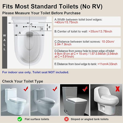 Bidet Attachment for Toilet, Non-Electric, Dual Nozzle, Self-Cleaning | Rear & Feminine Wash, Easy Install, Fits Most Standard Toilets, Not for RV Use, Includes Hose, T-Adapter & Teflon Tape