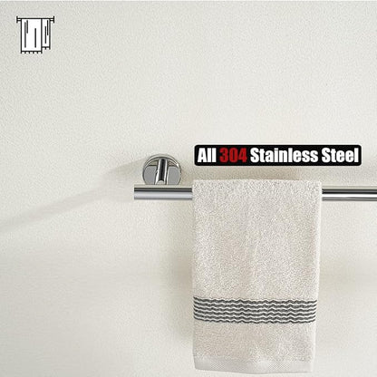 JQK Towel Bar Polished Steel, 19 Inch 304 Stainless Steel Thicken 0.8mm Towel Rack Chrome Bathroom, Towel Holder Wall Mount, Useable Length 16 Inch TB110L16-CH