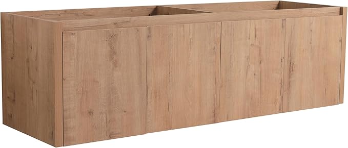 60 Inch Bathroom Vanity Without Sink, 60" Floating Vanity Without Top, Modern Wall Mounted Cabinet for Large Space, Large Bathroom Storage Cabinet with 4 Soft-Closing Doors and Hidden Handles
