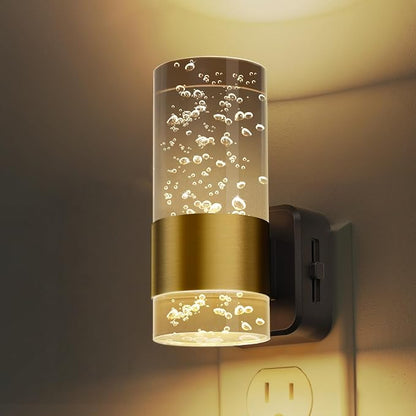 L LOHAS LED Night Lights Plug into Wall, 3000K Acrylic Night Light | Dimmable Nightlight with 0-100 LM Adjustable Brightness, Plug in Night Light with Dusk to Dawn Sensor, for Bathroom Hallway