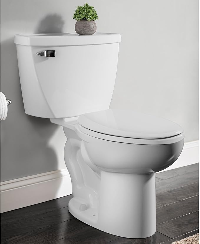 American Standard 2462016.020 Cadet Two-Piece Pressure Assist with 12-in Rough-In Toilet, Elongated Front, 1.6 GPF